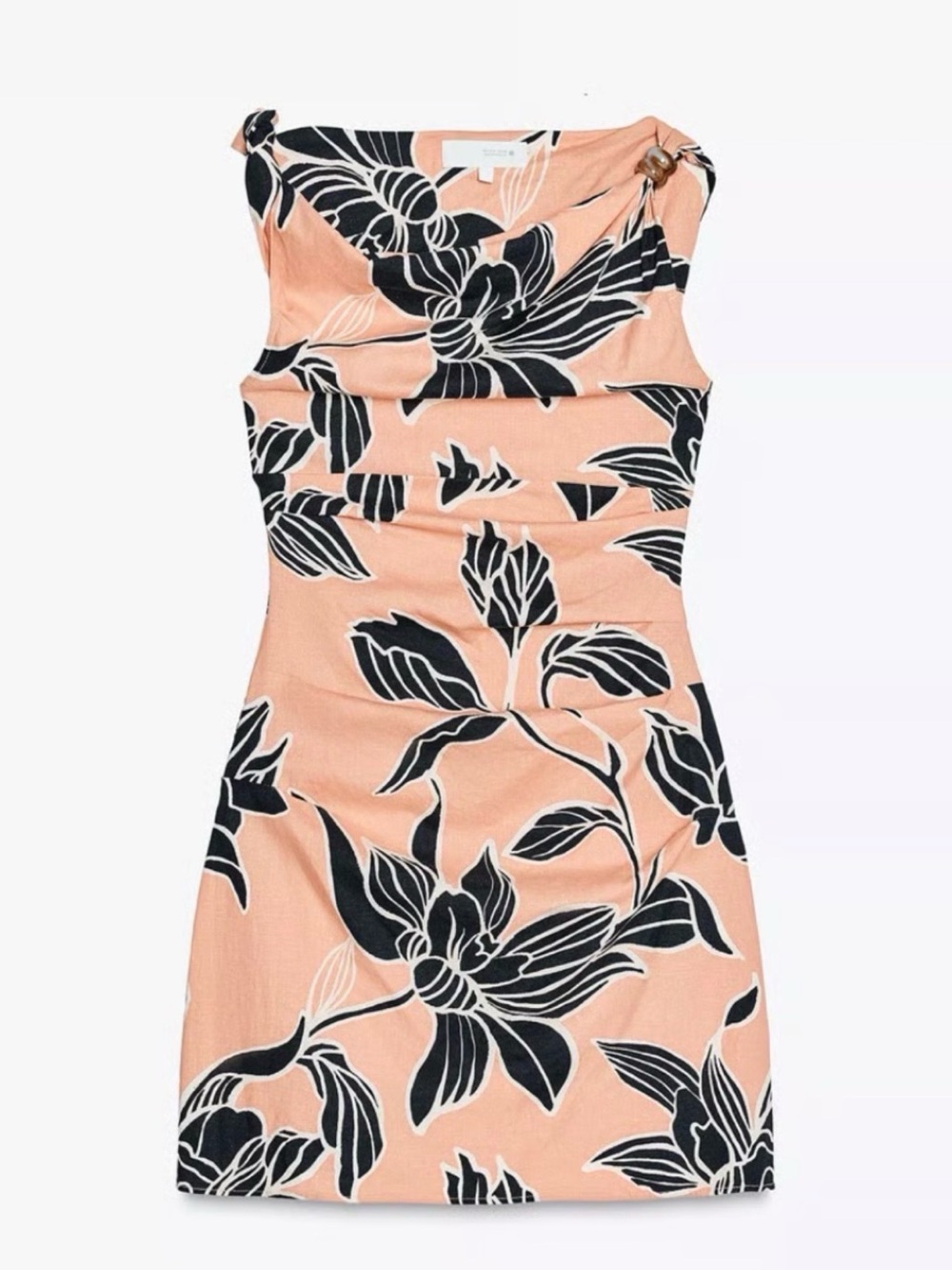 NWT Zara printed linen blend mini dress size small